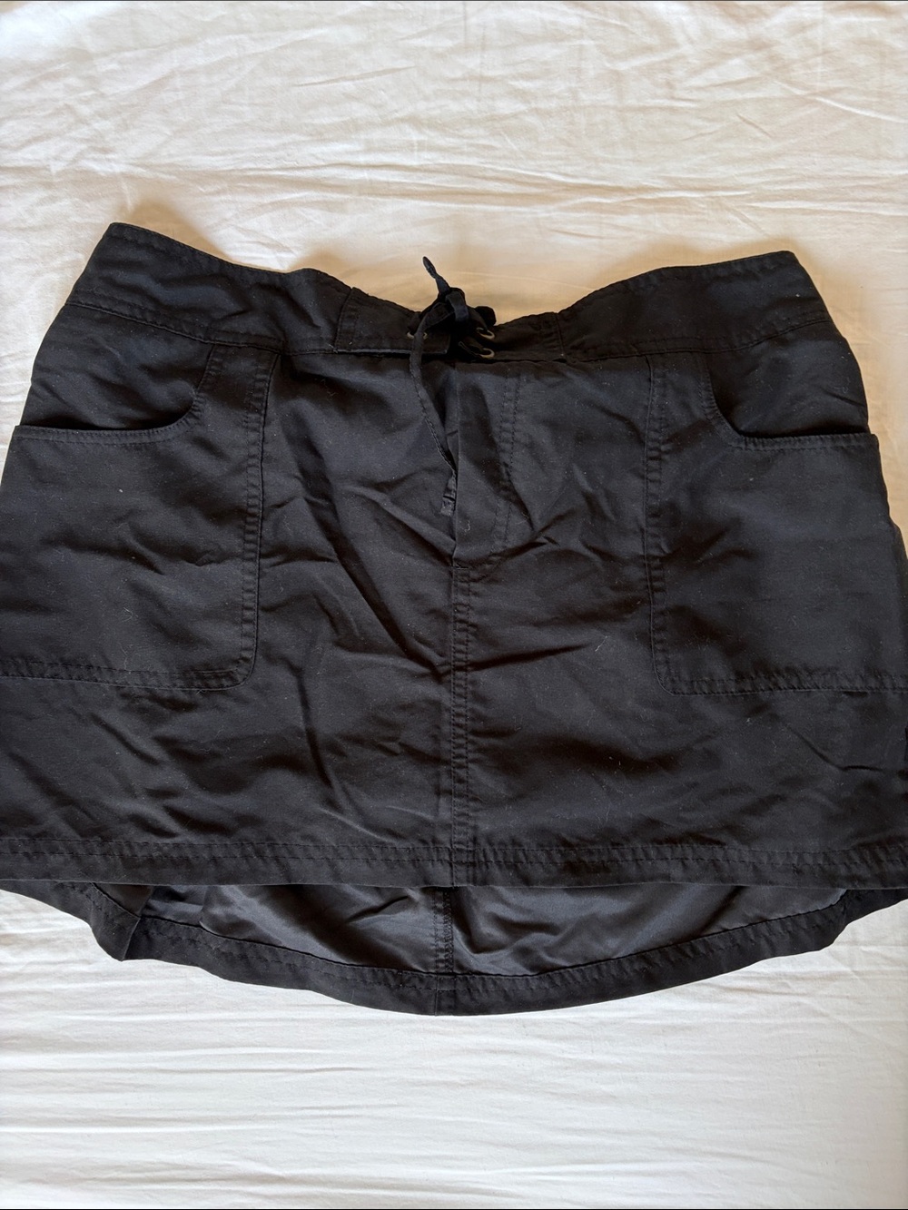 Merona Black Elastic-Waist Skirt with Front Pockets